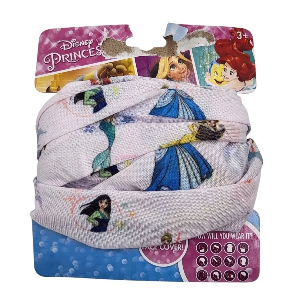 Disney Princess Protective Headband Face Cover Multicolor Washable Reusable 3+